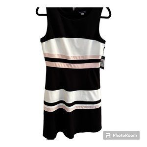 Tommy Hilfiger- Black, White, Pink Block Dress- Size 8- NWT